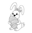 cute cartoon bunny with ornamental egg vector image