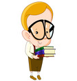 nerd kid vector image vector image