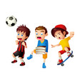 kids with their activities vector image vector image