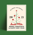 minimalistic retro styled christmas and new 2021 vector image vector image