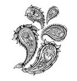 composition of monochrome contour paisley vector image