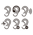 ear icons hearing problem icons set vector image