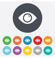 eye sign icon publish content button vector image vector image