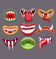 monster mouths set vector image