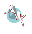 fly yoga logo design isolated on white vector image