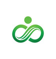 green nature infinity chain eco logo symbol vector image vector image