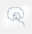 hair afro hairstyle girl line art single line vector image