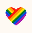 rainbow heart lgbt pride month icon vector image