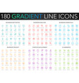 180 trendy gradient thin line icons set vector image vector image
