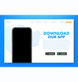 3d button with download our app for web page vector image