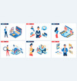 modern processes in development of website system vector image