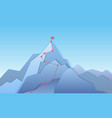 mountain climbing route to peak landscape vector image vector image