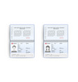realistic set passport identity card isolated vector image