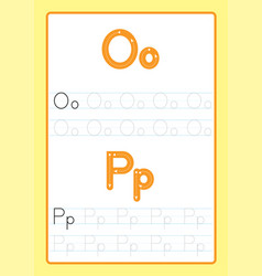 alphabet letters tracing worksheet with alphabet vector image