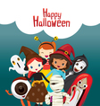 halloween ghosts and children vector image