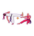 japanese karate fight or battle in game vector image vector image