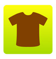 t-shirt sign brown icon at green-yellow vector image