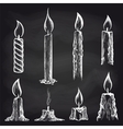 candles collection on chalkboard vector image vector image