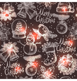 christmas monochrome sketch seamless pattern vector image