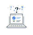 online exam pass test checklist on monitor vector image