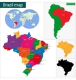 brazil map vector image vector image