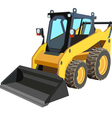 yellow skid loader vector image