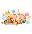 school kids vector image