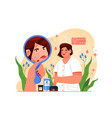 skin treatment acne or dermatitis inflammation vector image vector image