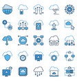 cloud computing technology colored icons vector image
