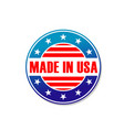 made in usa label or banner american flag stars vector image