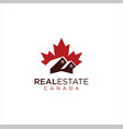 maple leaf real estate home house logo design vector image vector image