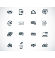 black email icons set vector image