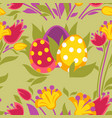 easter holiday colored eggs with ornament seamless vector image