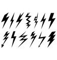 set of different lightning bolts vector image