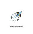 time to travel concept 2 colored line icon simple vector image