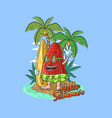 watermelon summer surfing grap vector image vector image