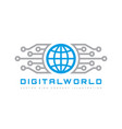 digital world - business logo template vector image vector image