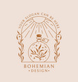 potion boho logo trendy emblem with bottle vector image