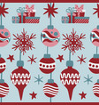 christmas seamless pattern with decorative baubles vector image