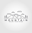 flat linear landscape mountain line art logo vector image