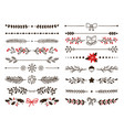 hand drawn ornamental winter dividers snowflakes vector image