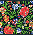 seamless pattern with ornament in otomi style vector image
