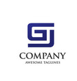 creative letter gj design logo vector image