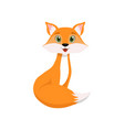 cute little red fox lovely animal cartoon vector image vector image