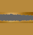 gold metal rip hole horizontal frame or border vector image vector image