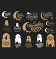 ramadan mubarak hand lettering set vector image vector image
