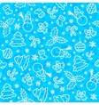 blue christmas seamless pattern in cartoon style vector image