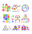 building kit or constructor kid toy puzzle vector image
