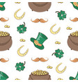 pot of gold saint patrick day cartoon seamless vector image