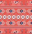 red and white ethnic boho seamless pattern vector image